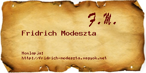 Fridrich Modeszta névjegykártya